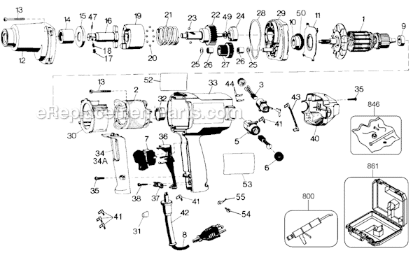 Page A Diagram and Parts List for 2670G Type 100 Black and Decker Electric Drill